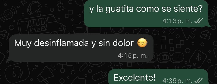 La guatita muy desinflamada y sin dolor